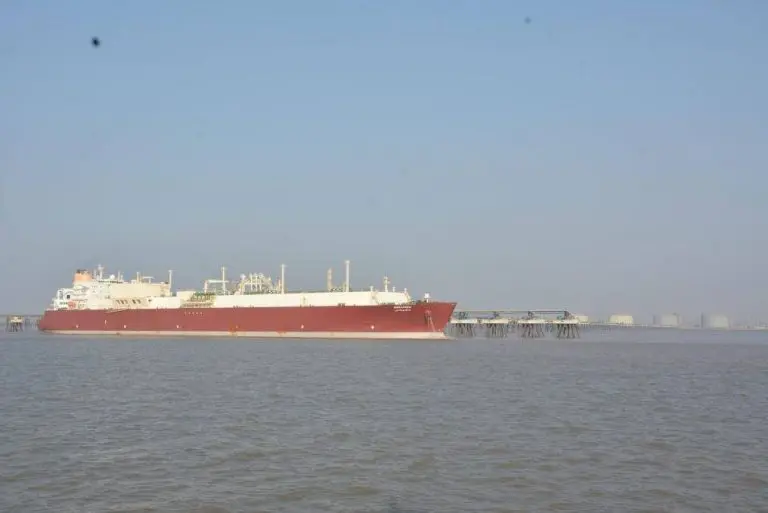 Q-Max Vessel at Dahej LNG terminal