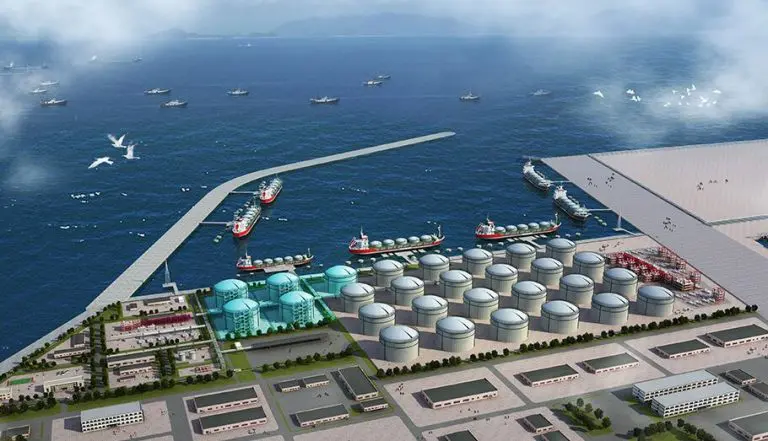 Construction works on China's Yantai LNG terminal in full swing