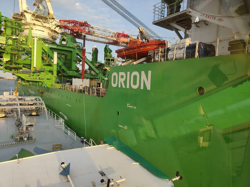 Titan LNG bunkers DEME's offshore installation vessel Orion