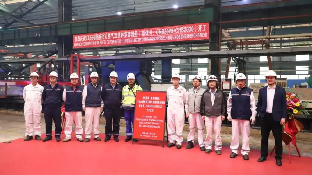 Work starts on MSC’s LNG-powered containership duo