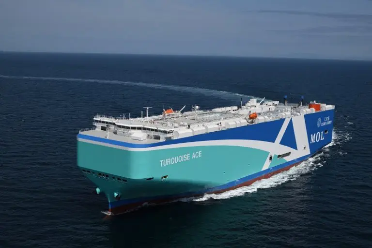 Japan's MOL takes delivery of new LNG-powered PCTC