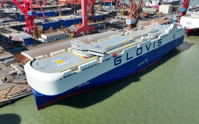 H-Line's LNG-fueled PCTC delivered in China