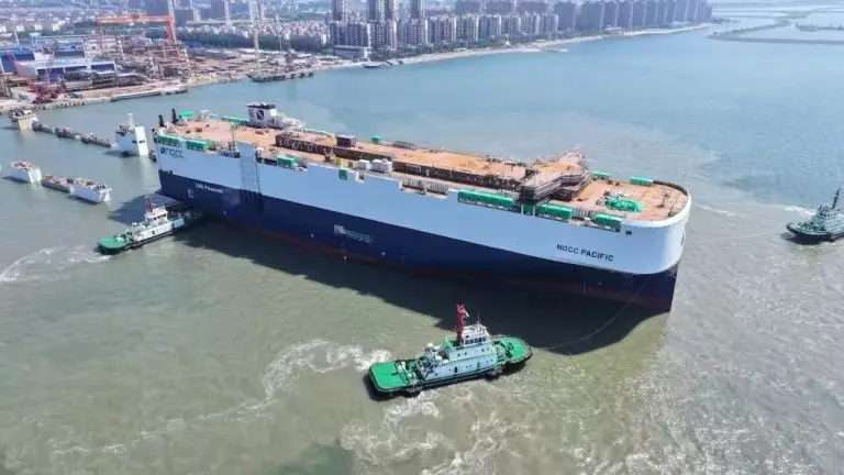 NOCC's first LNG-powered PCTC launched in China