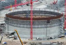 First Louisiana LNG tank taking shape