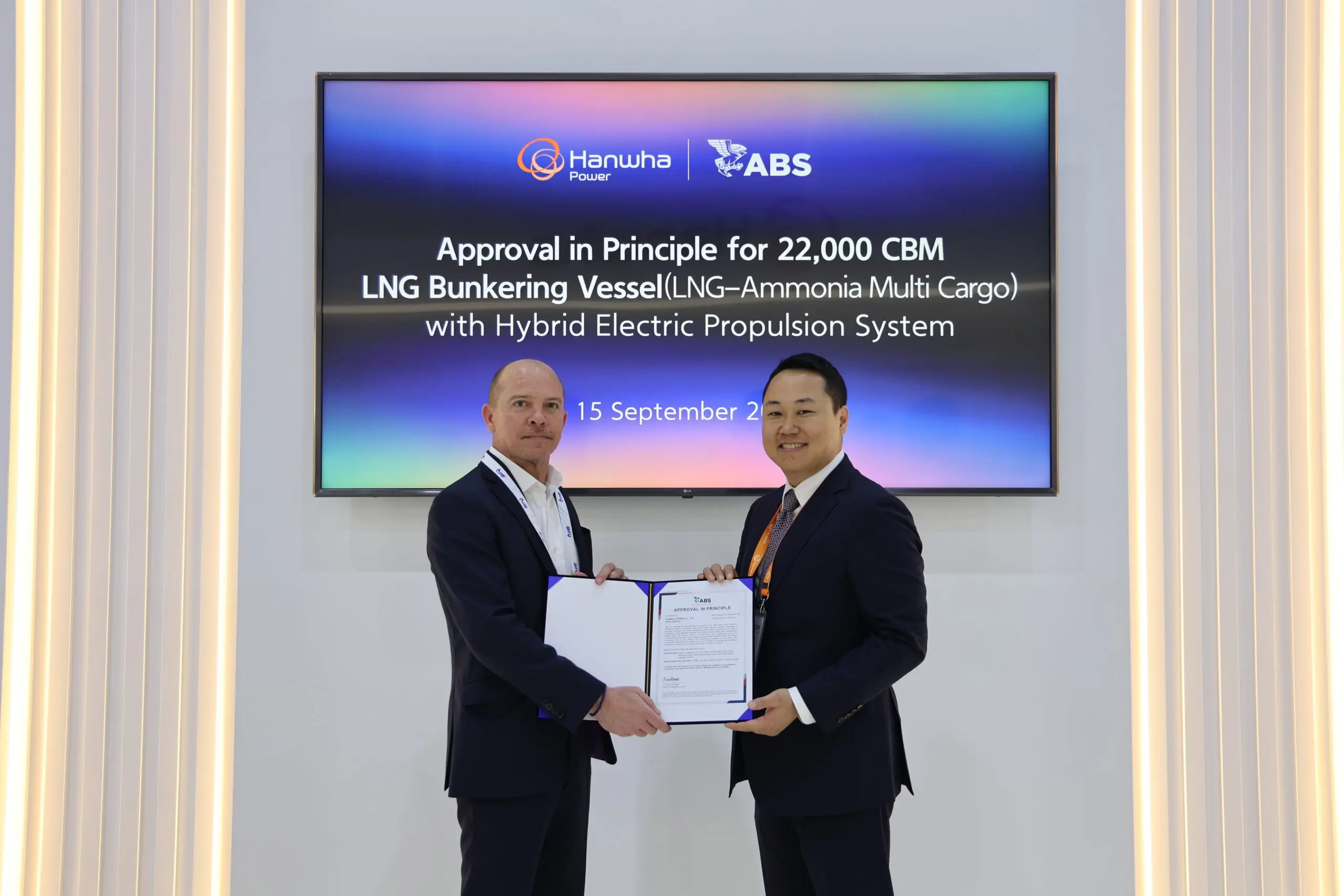 Hanwha Power gets ABS OK for LNG bunkering vessel