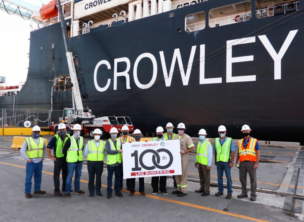 Eagle LNG and Crowley in 100th bunkering operation