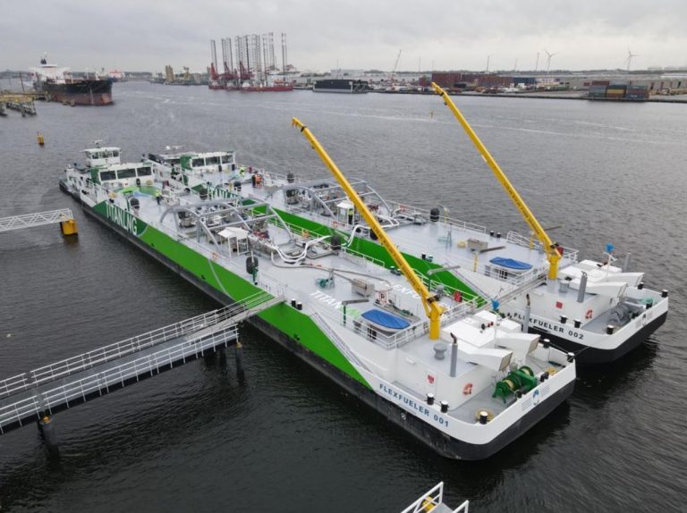 Titan, Fluxys take delivery of Antwerp port LNG bunkering barge