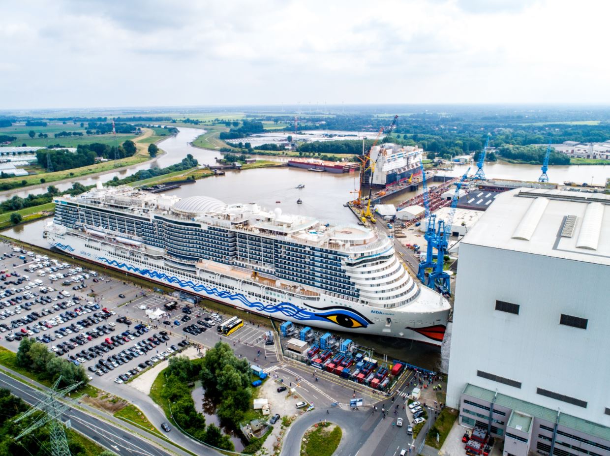 Meyer Werft floats out second LNG-powered vessel for AIDA Cruises
