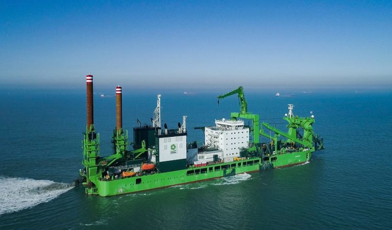 DEME welcomes large LNG-powered dredger in its fleet