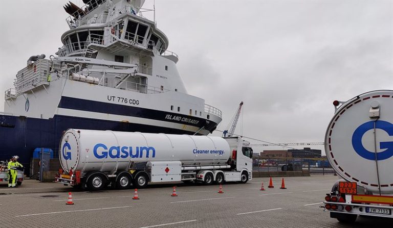 Gasum wraps up first LBG bunkering op to offshore vessel in Norway