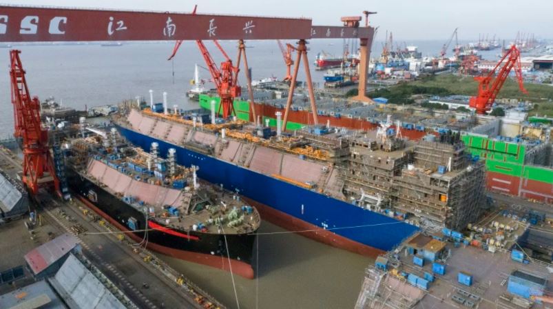 Hudong launches first LNG tanker for COSCO and CNPC