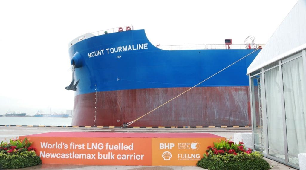 EPS hands over world’s first LNG-powered Newcastlemax bulker to BHP in Singapore