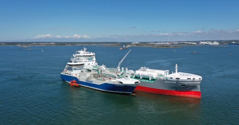 Gasum delivers bio-LNG to Donsotank's tanker off Gothenburg