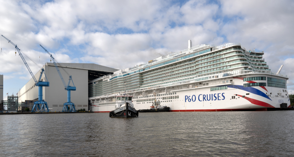 Meyer Werft floats out second LNG-powered newbuild for P&O Cruises