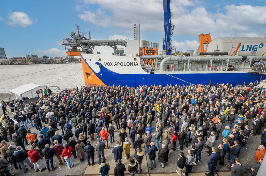 Van Oord christens second LNG-fueled dredger in Rotterdam