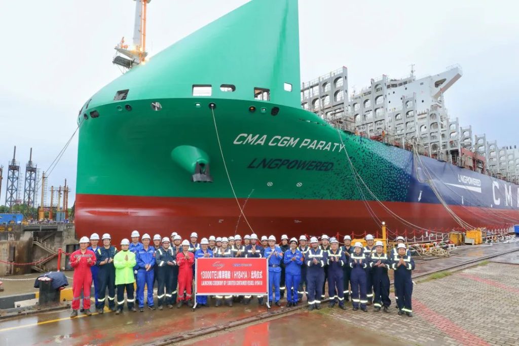 Hudong-Zhonghua floats out LNG-fueled CMA CGM Paraty