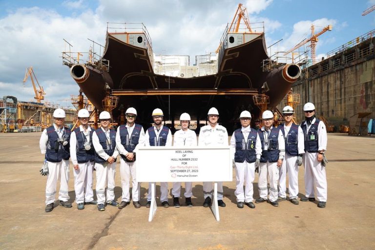Hanwha Ocean lays keel for GasLog's LNG carrier