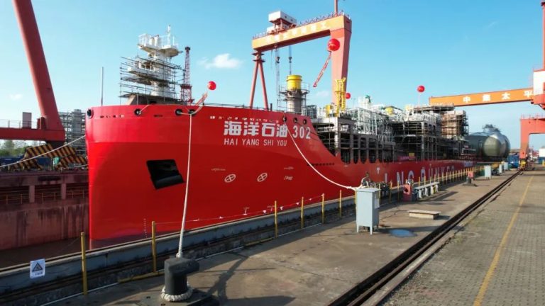 Construction progresses on CNOOC's LNG bunkering vessel in China