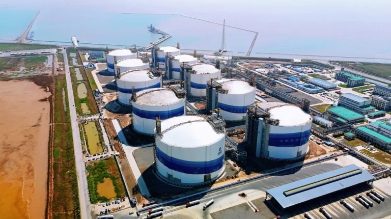 China's CNOOC nears launch of six giant Binhai LNG tanks
