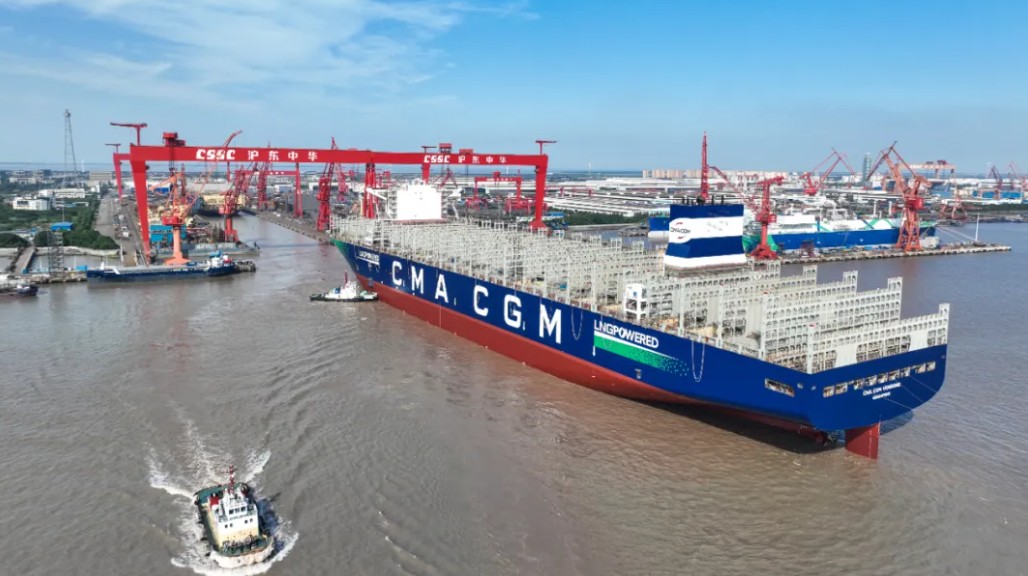 CMA CGM’s LNG-powered giant floated out in China