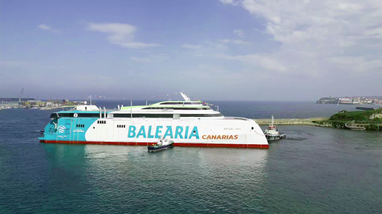 Balearia’s third LNG-powered fast ferry launched in Spain