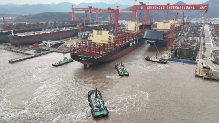MSC's LNG-fueled duo launched in China