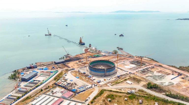 Construction progresses on Cambodia's first LNG power plant